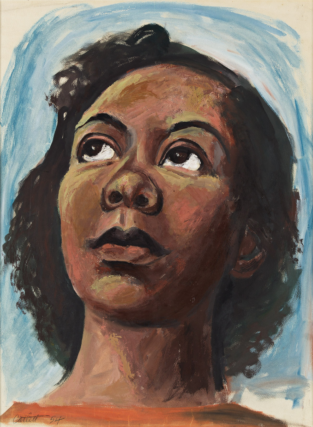 ELIZABETH CATLETT (1915 - 2012) Untitled (Young Woman Looking Up).